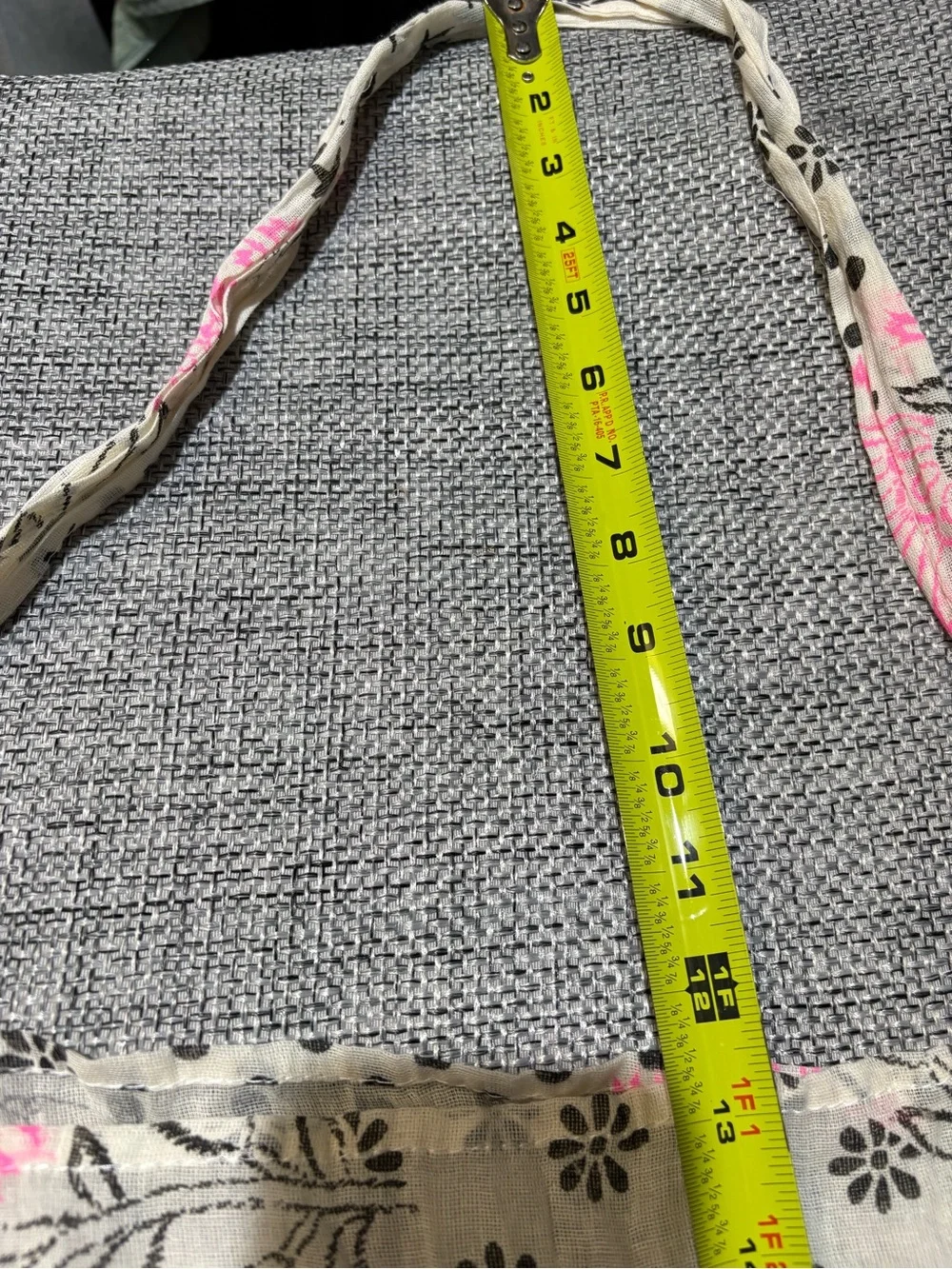 Free People Floral Polka-Dot Star Print Gauzy Linen Shopping Tote Bag purse